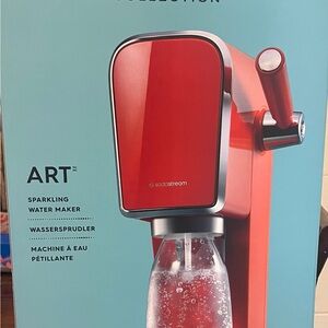Red Sparkling Water Maker with Modern Design
